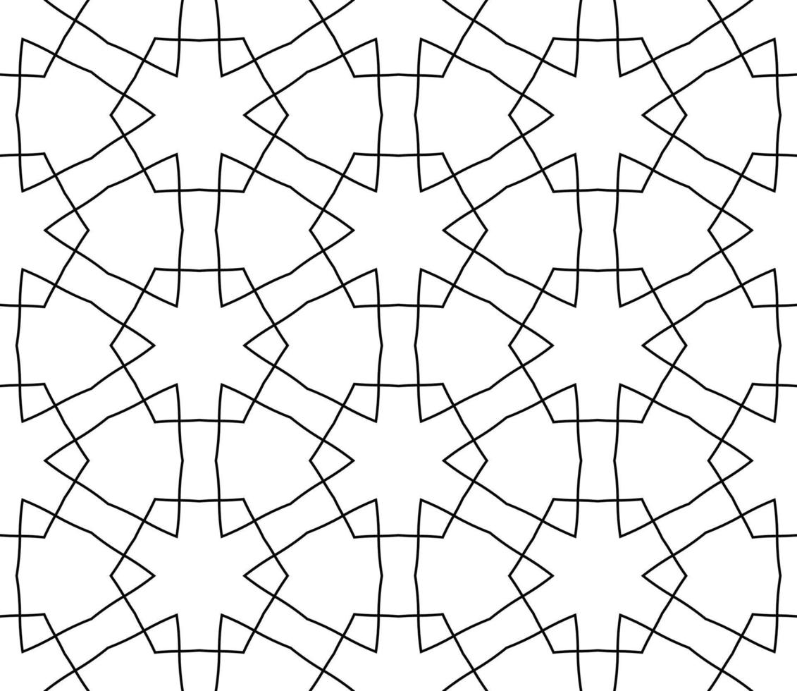 Abstract colorful doodle geometric flower seamless pattern. Floral background. Kaleidoscope mosaic, geo tile of thin line ornament. vector