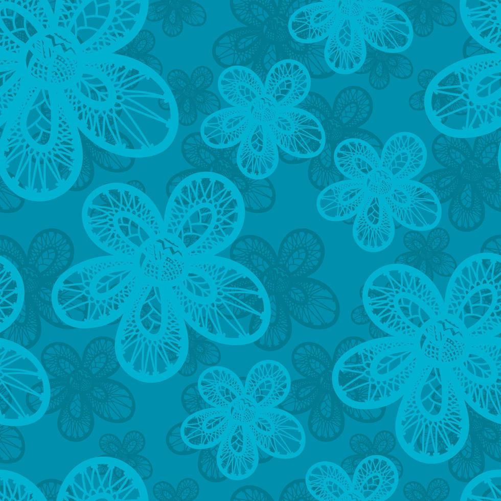 Seamless hand drawn doodle floral pattern. Flower background. vector