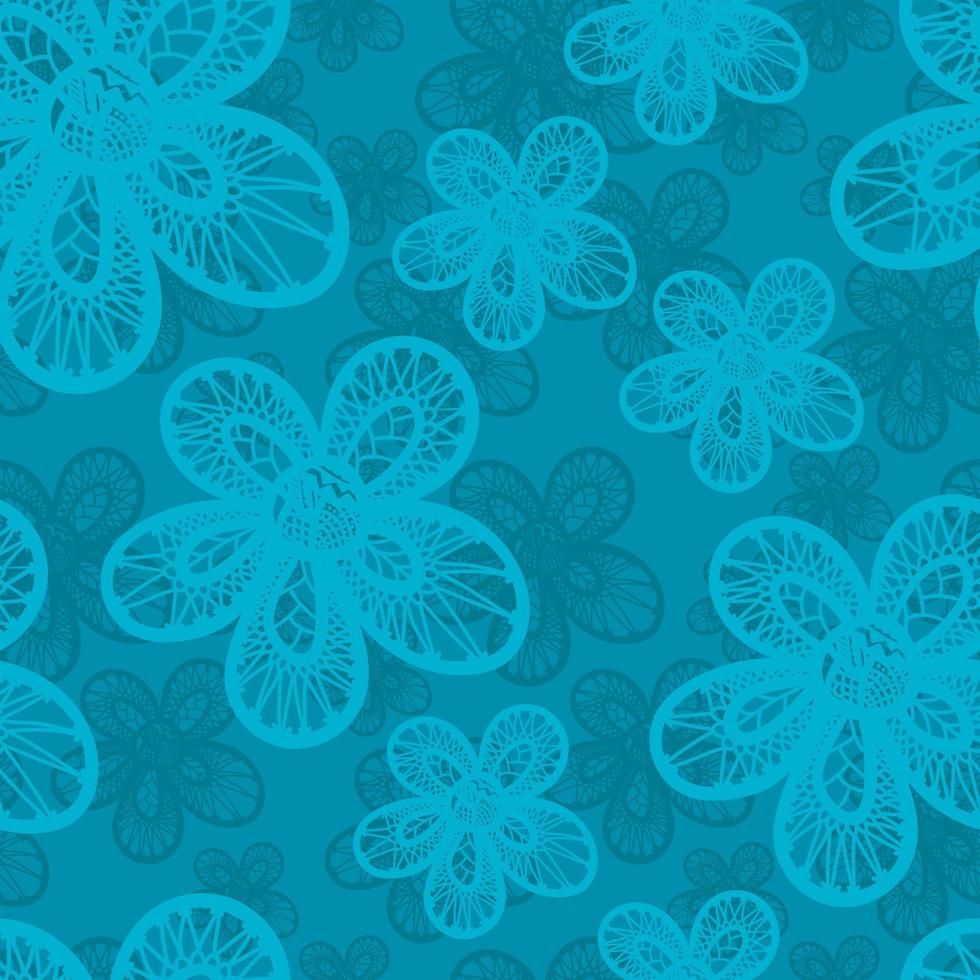 patrón floral de garabato dibujado a mano sin costuras. fondo de flores. vector