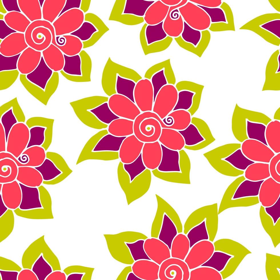 patrón transparente de colores con lindas flores, fondo floral. vector