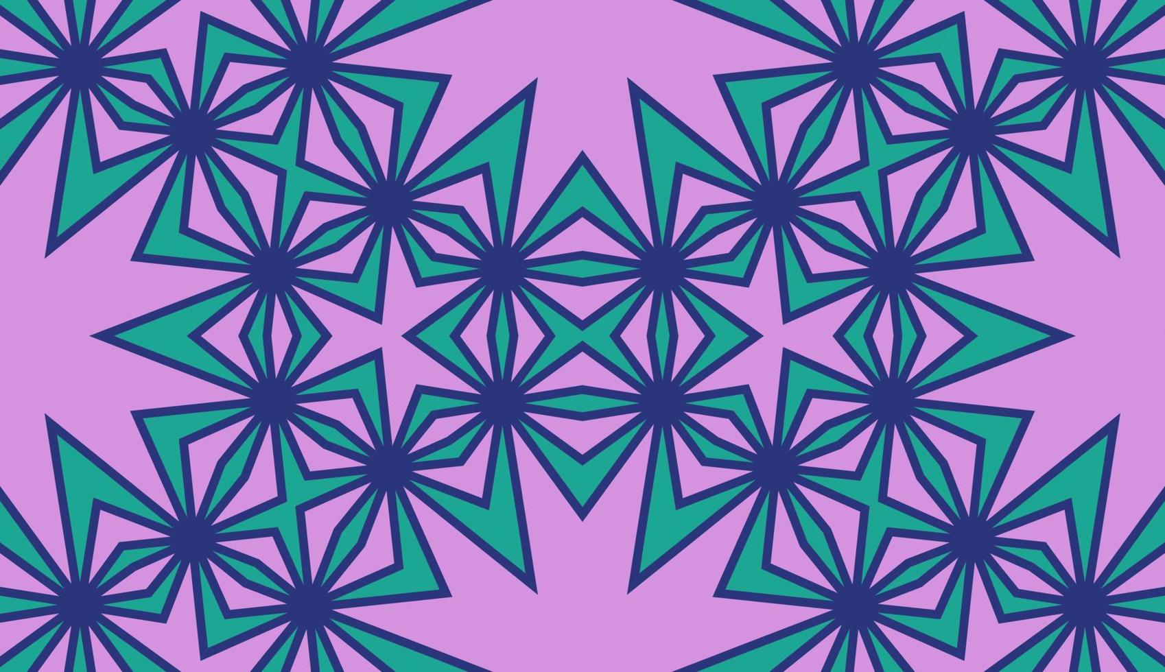 Abstract colorful doodle geometric flower seamless pattern. Floral background. Kaleidoscope mosaic, geo tile of thin line ornament. vector