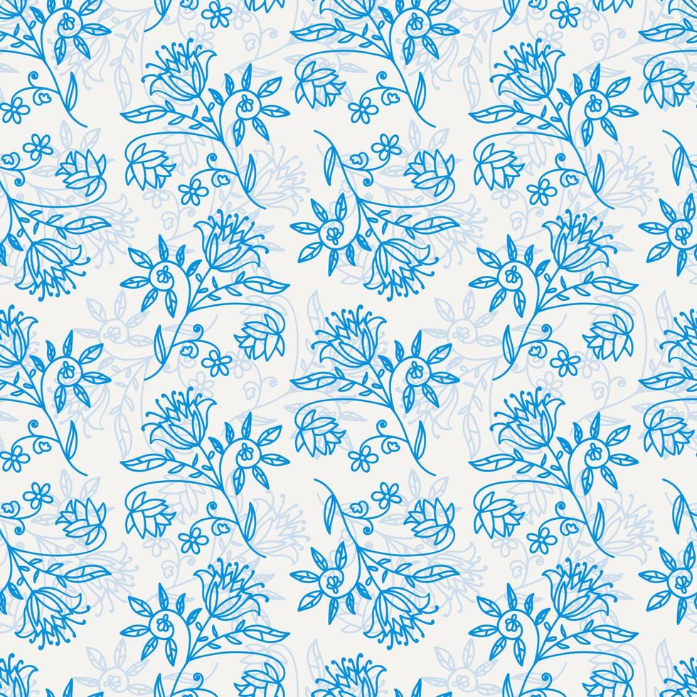 Fantasy tropical flowers. Floral seamless pattern. vector