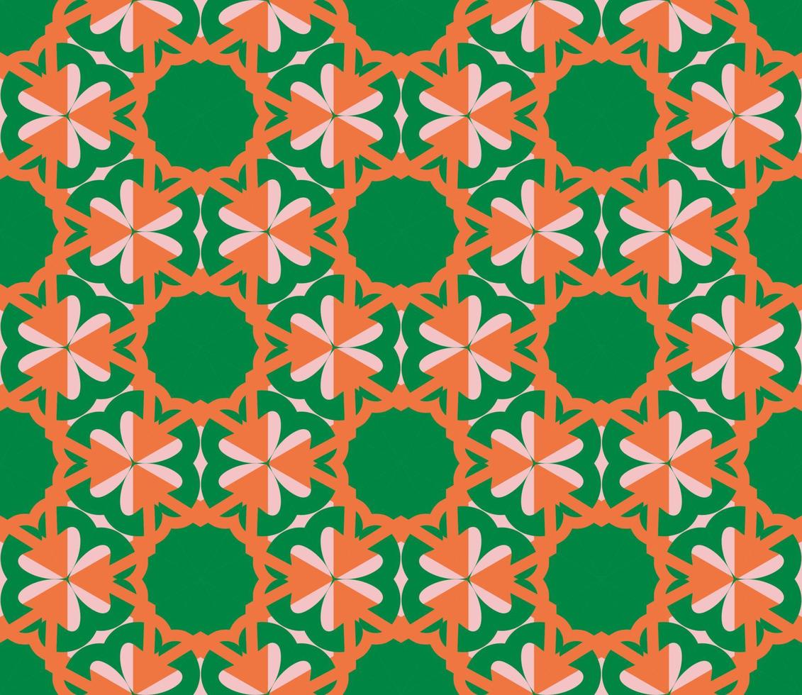 Abstract colorful doodle geometric flower seamless pattern. Floral background. Kaleidoscope mosaic, geo tile of thin line ornament. vector