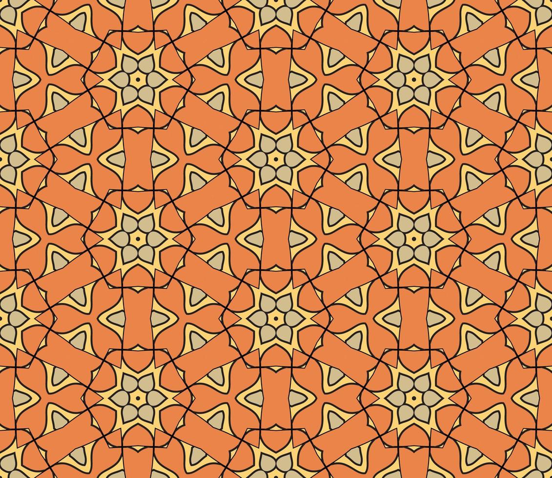 patrón sin costuras de flores geométricas de garabatos coloridos abstractos. fondo floral. mosaico, mosaico geo de adorno de línea delgada. vector