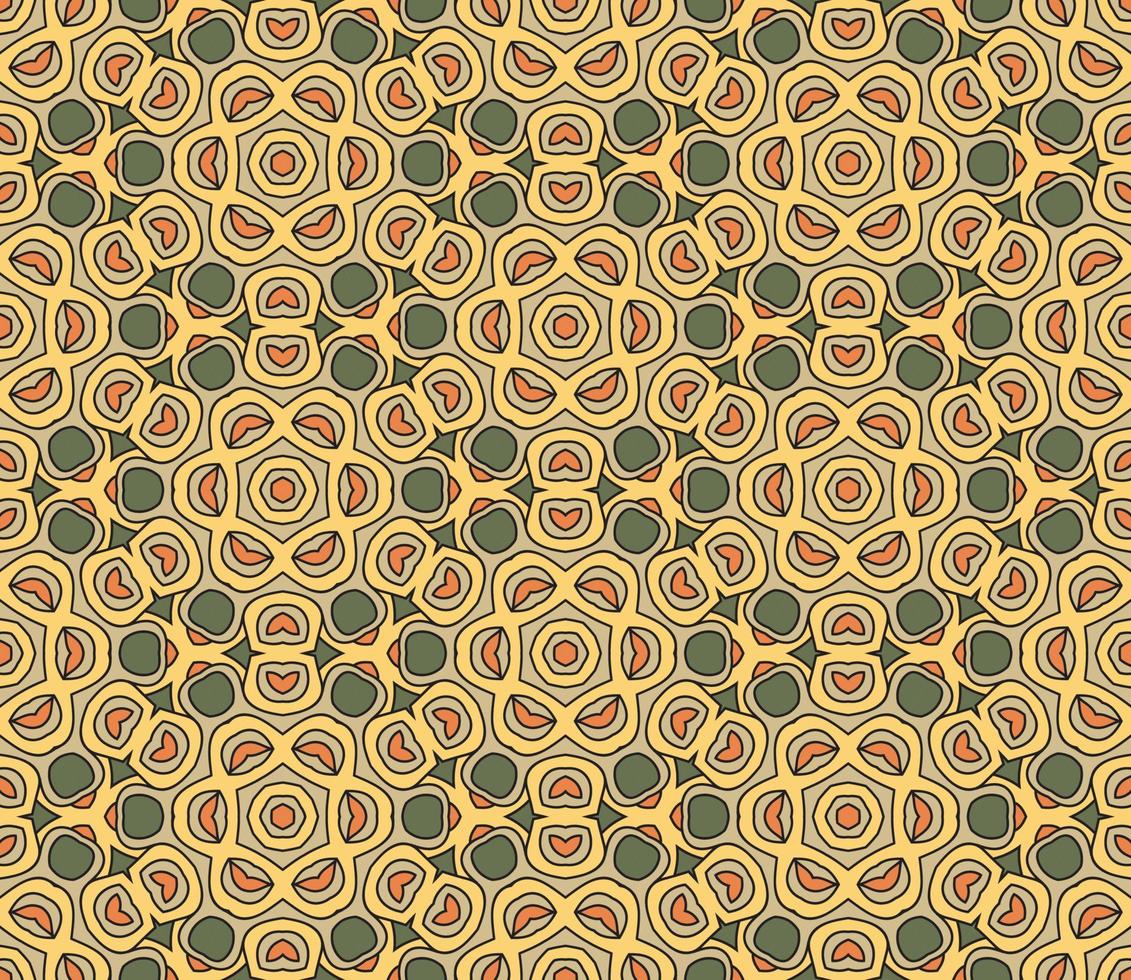 patrón sin costuras de flores geométricas de garabatos coloridos abstractos. fondo floral. mosaico de caleidoscopio, mosaico geo de adorno de línea delgada. vector