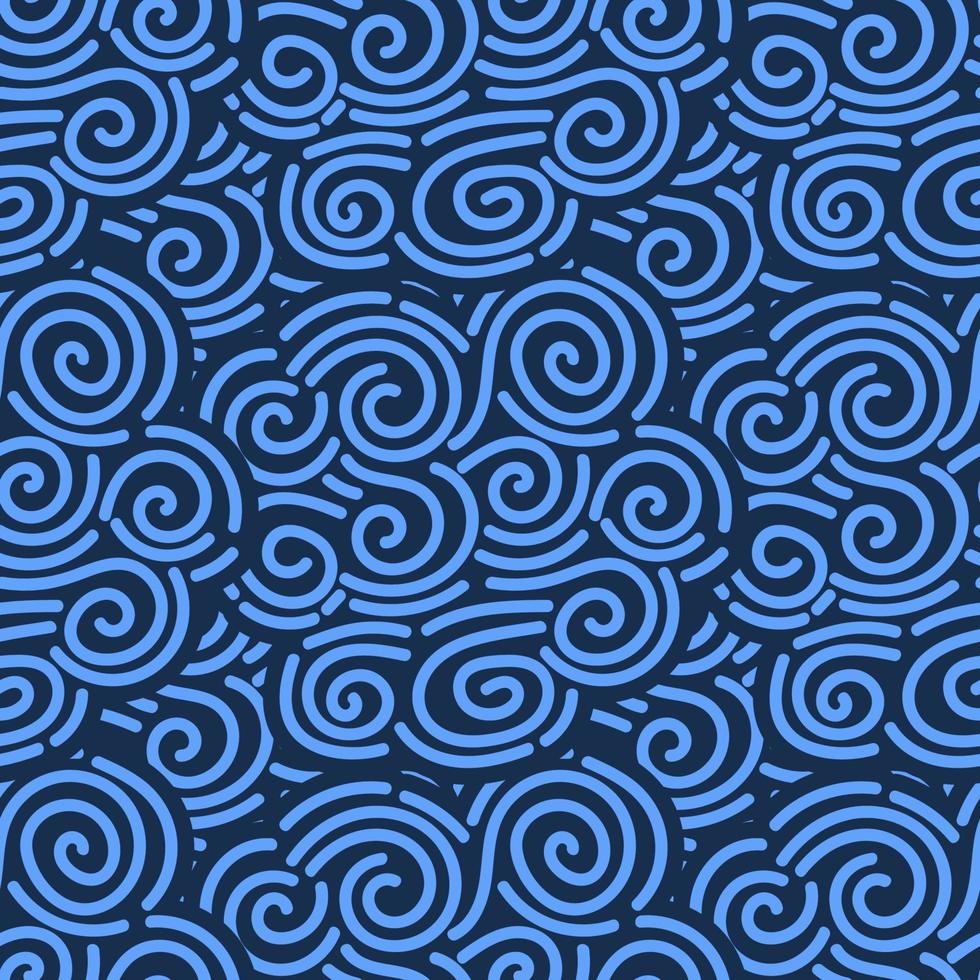 Abstract  hand drawn doodle thin line wavy seamless pattern. Curly linear messy background. vector