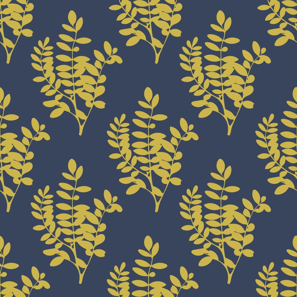 Tree leaves and branches seamless pattern. Floral background, wrapping paper, wallpaper, fabric. vector