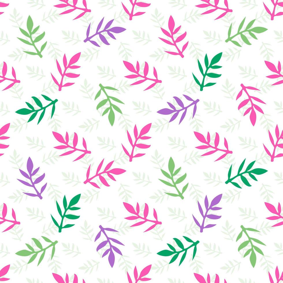 Floral seamless pattern with branches and leaves. vector