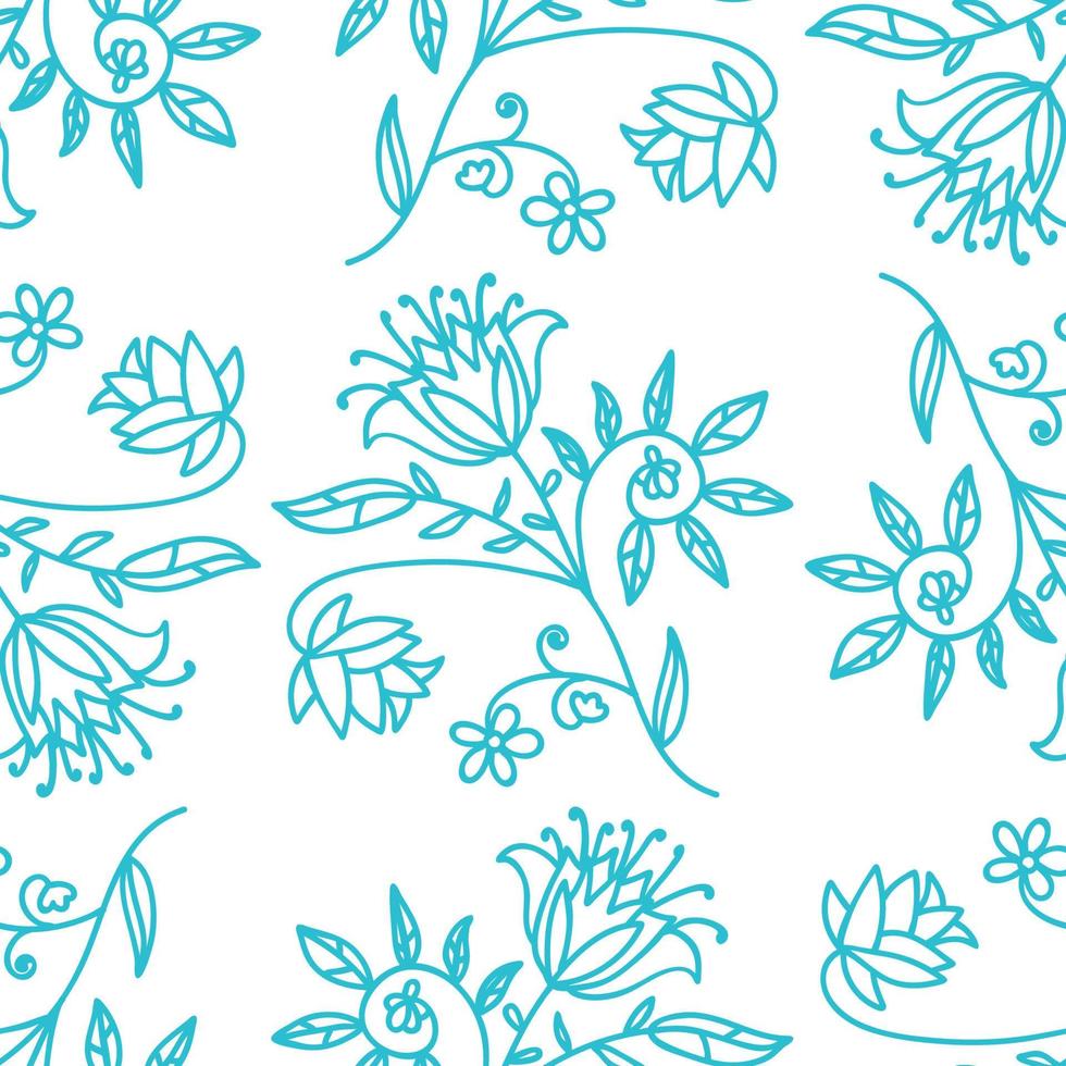 Fantasy tropical flowers. Floral seamless pattern. vector