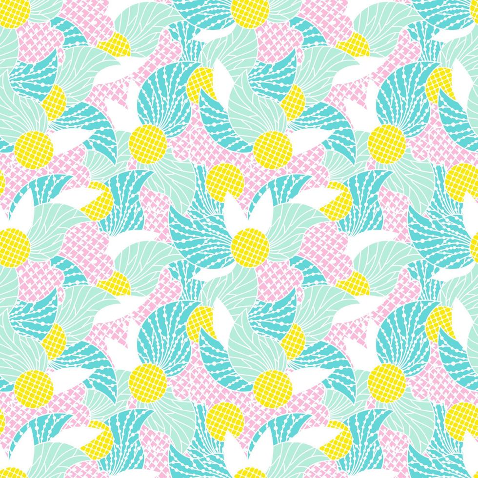 Doodle abstract colorful seamless pattern. Hand drawn background. vector