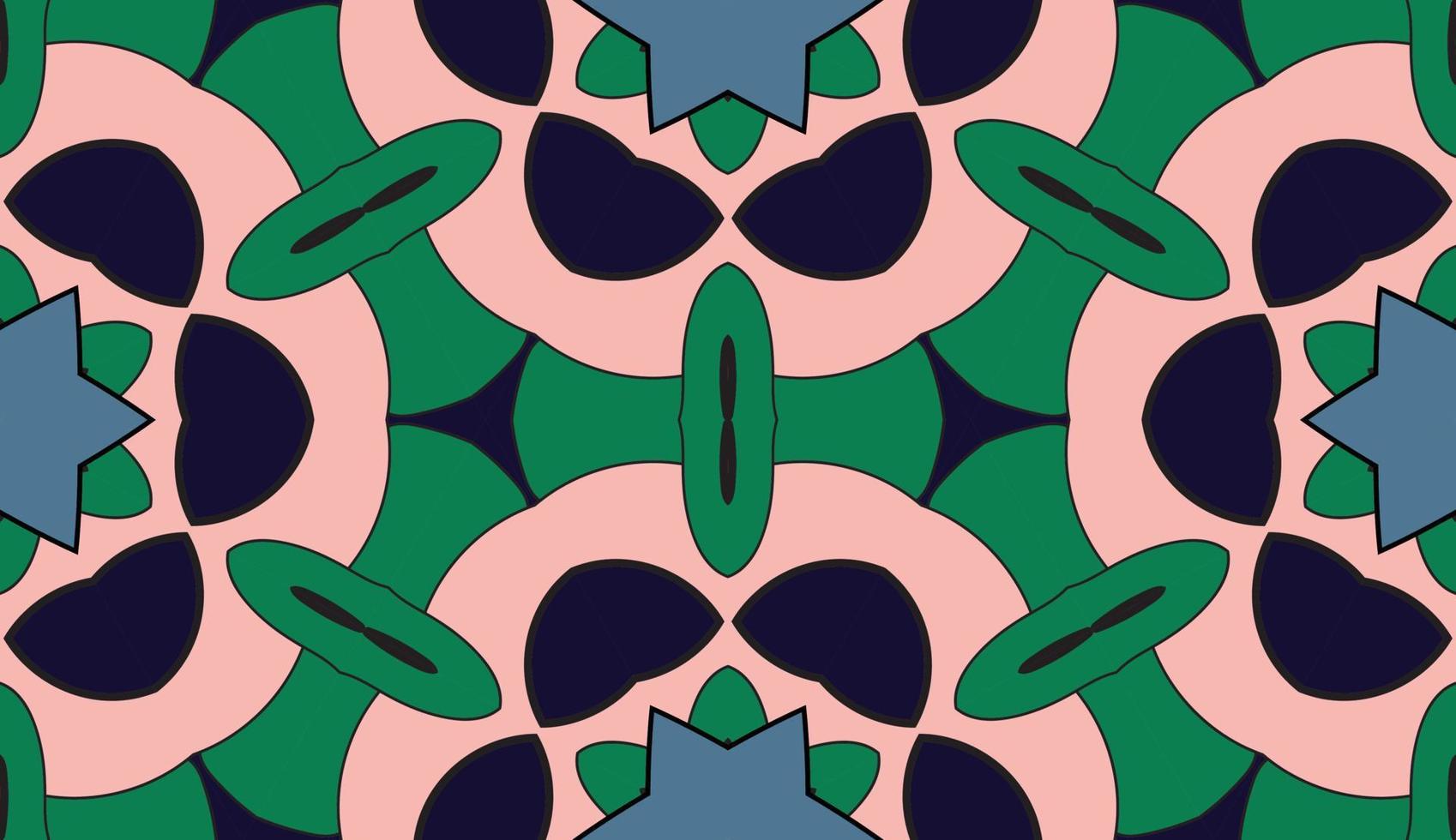 patrón sin costuras de flores geométricas de garabatos coloridos abstractos. fondo floral. mosaico de caleidoscopio, mosaico geo de adorno de línea delgada. vector