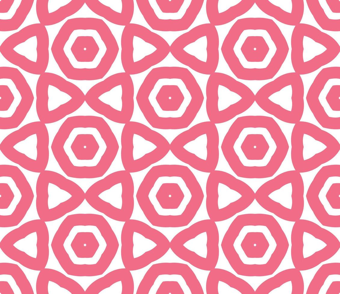 Abstract colorful doodle geometric flower seamless pattern. Floral background. Kaleidoscope mosaic, geo tile of thin line ornament. vector