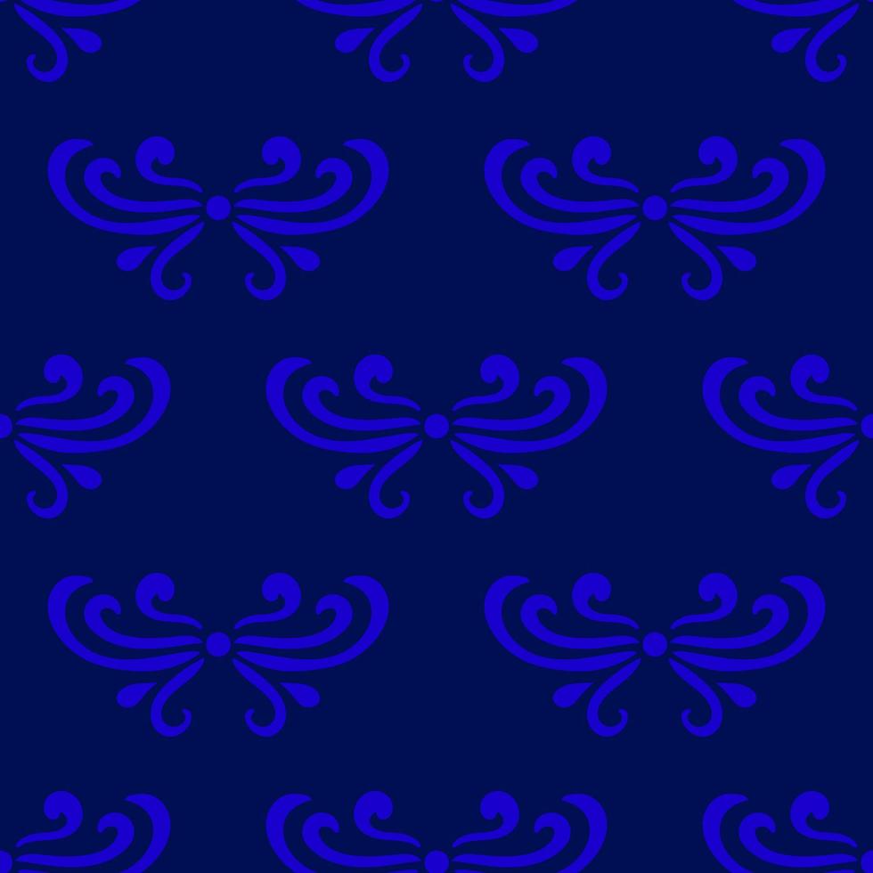 Abstract damask seamless pattern of curls in retro style. Floral vintage background. Art nouveau style design. vector