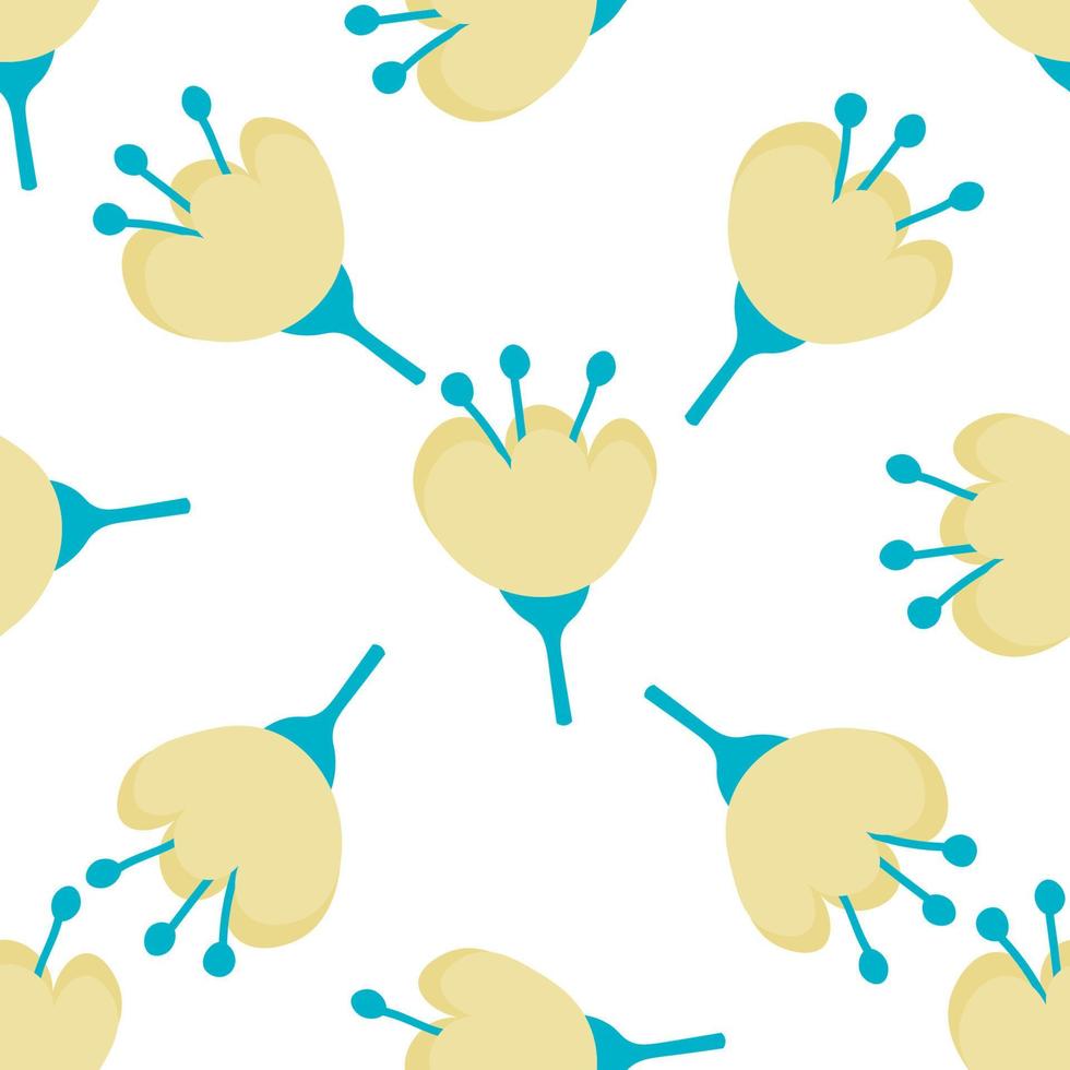 Seamless floral pattern with cute flowers on white. Natural background. vector