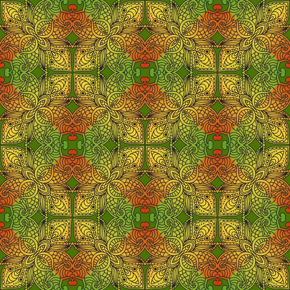 Abstract floral damask seamless pattern. Fantasy tile background. Flower, leaf mosaic. Wrapping paper. vector