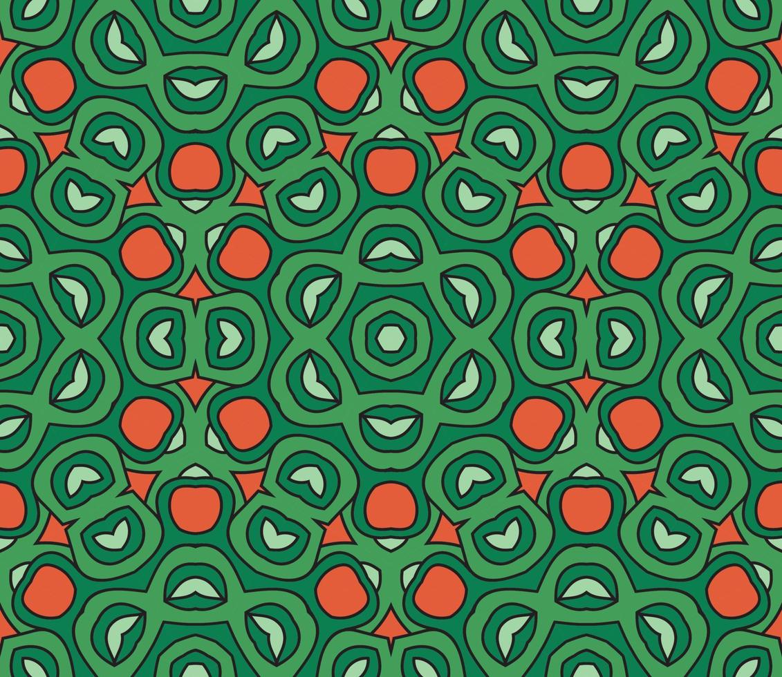 patrón sin costuras de flores geométricas de garabatos coloridos abstractos. fondo floral. mosaico de caleidoscopio, mosaico geo de adorno de línea delgada. vector