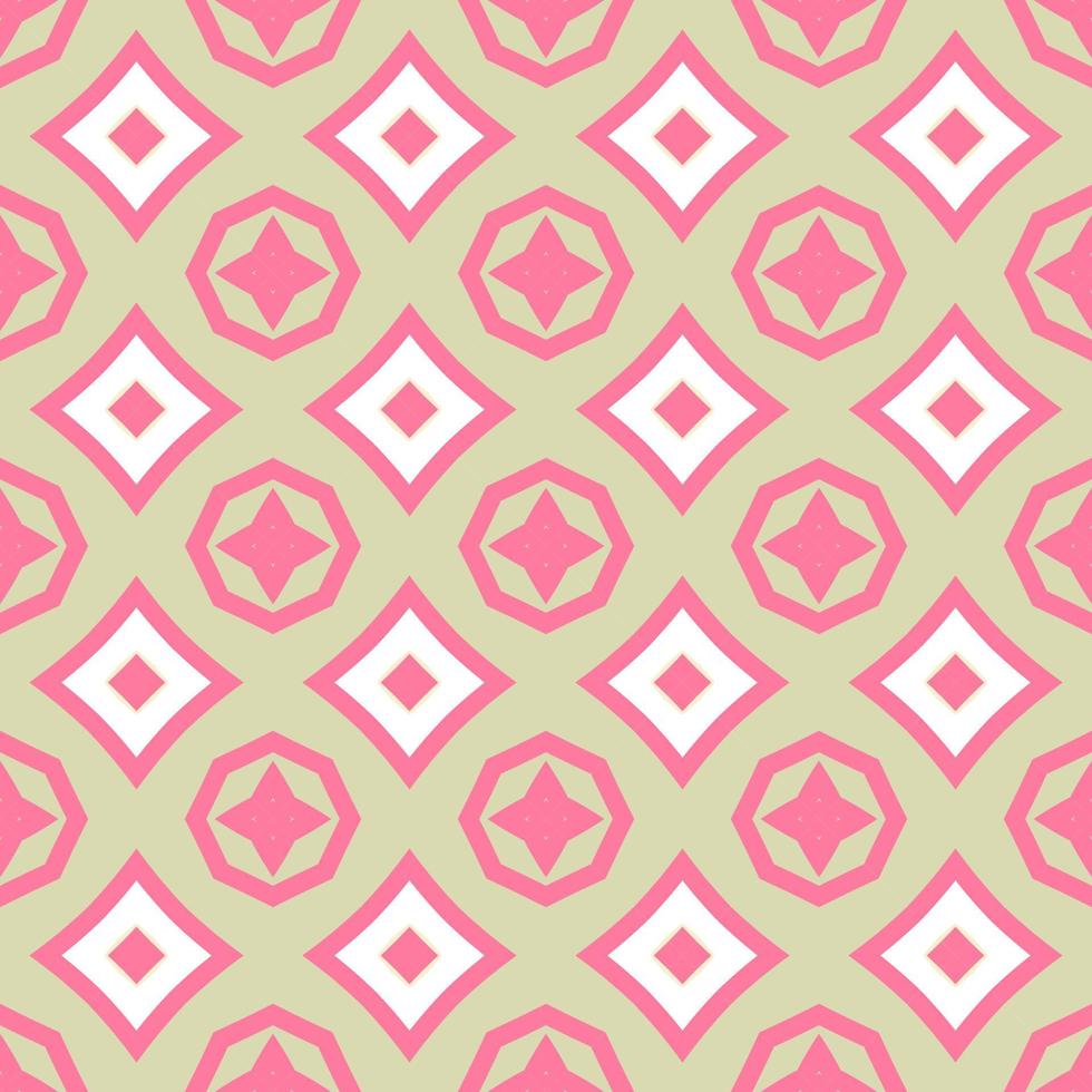 Abstract colorful doodle geometric flower seamless pattern. Floral background. Kaleidoscope mosaic, geo tile of thin line ornament. vector