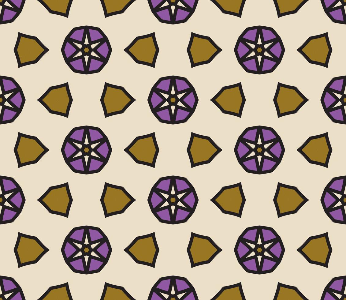 Abstract colorful doodle geometric flower seamless pattern. Floral background. Kaleidoscope mosaic, geo tile of thin line ornament. vector