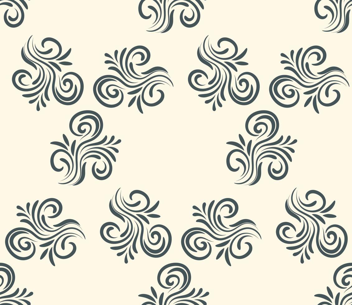 Resumen de patrones sin fisuras rizado con remolinos. ornamento hexagonal. fondo floral. vector