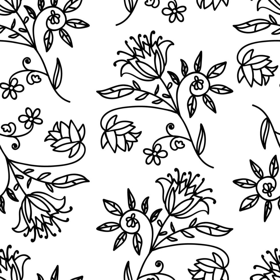 Fantasy tropical flowers. Floral seamless pattern. vector