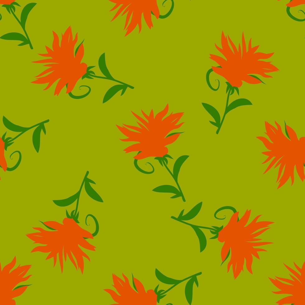 Colorful seamless pattern with cute flowers, floral background. vector