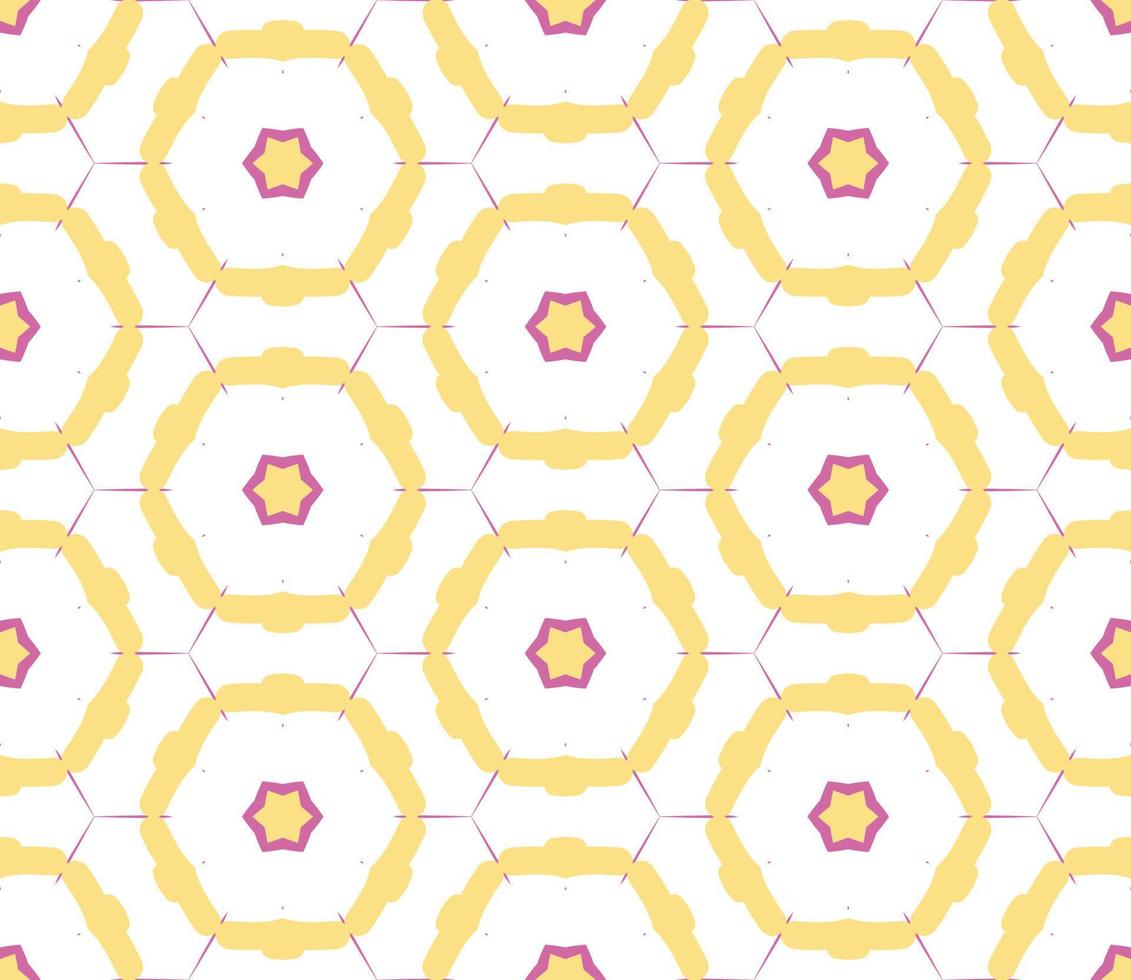 Abstract colorful doodle geometric flower seamless pattern. Floral background. Kaleidoscope mosaic, geo tile of thin line ornament. vector