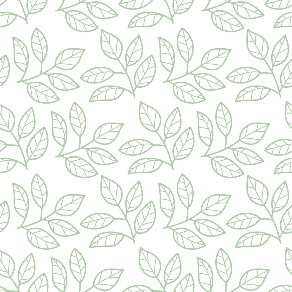 Floral seamless pattern with branches and leaves. vector