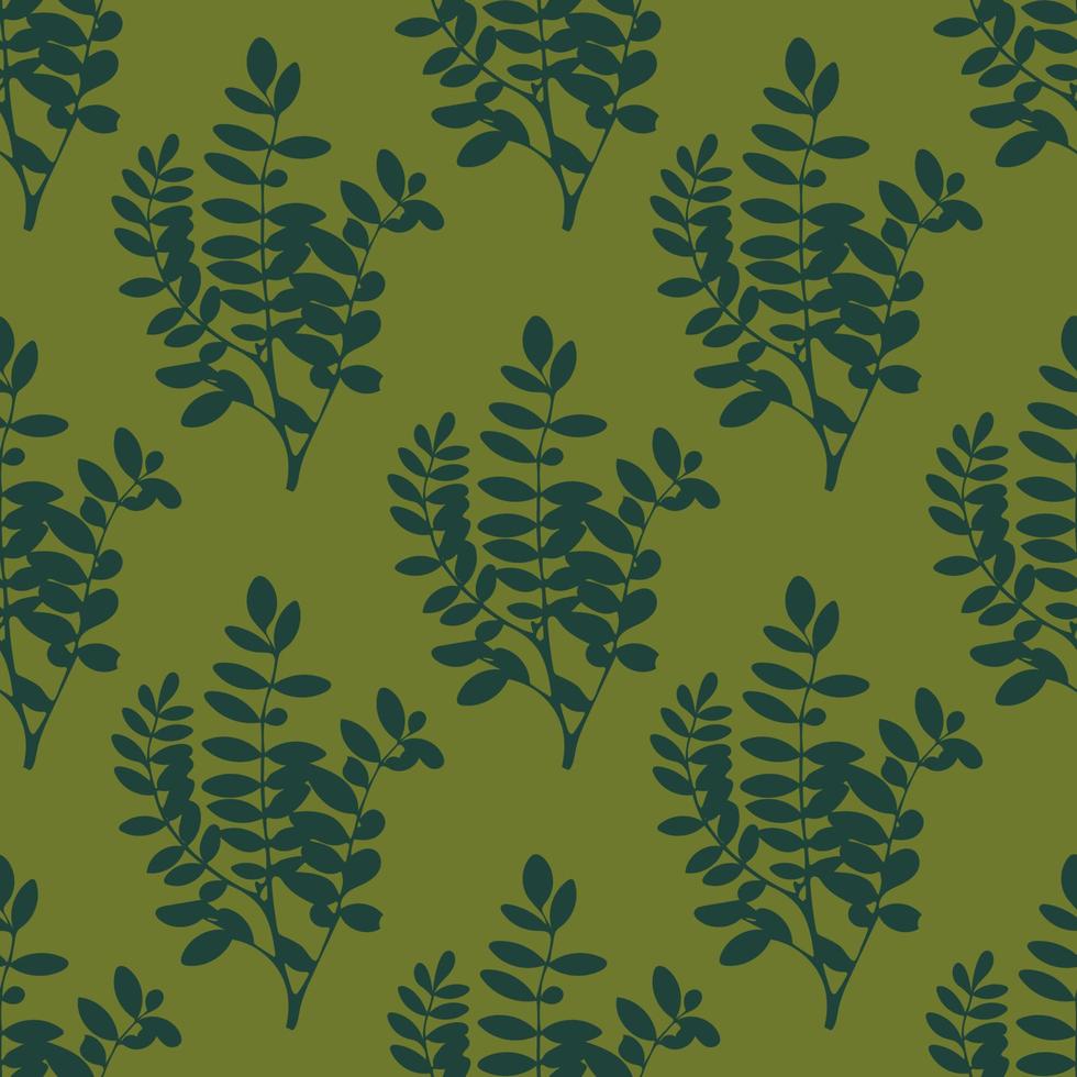 Tree leaves and branches seamless pattern. Floral background, wrapping paper, wallpaper, fabric. vector