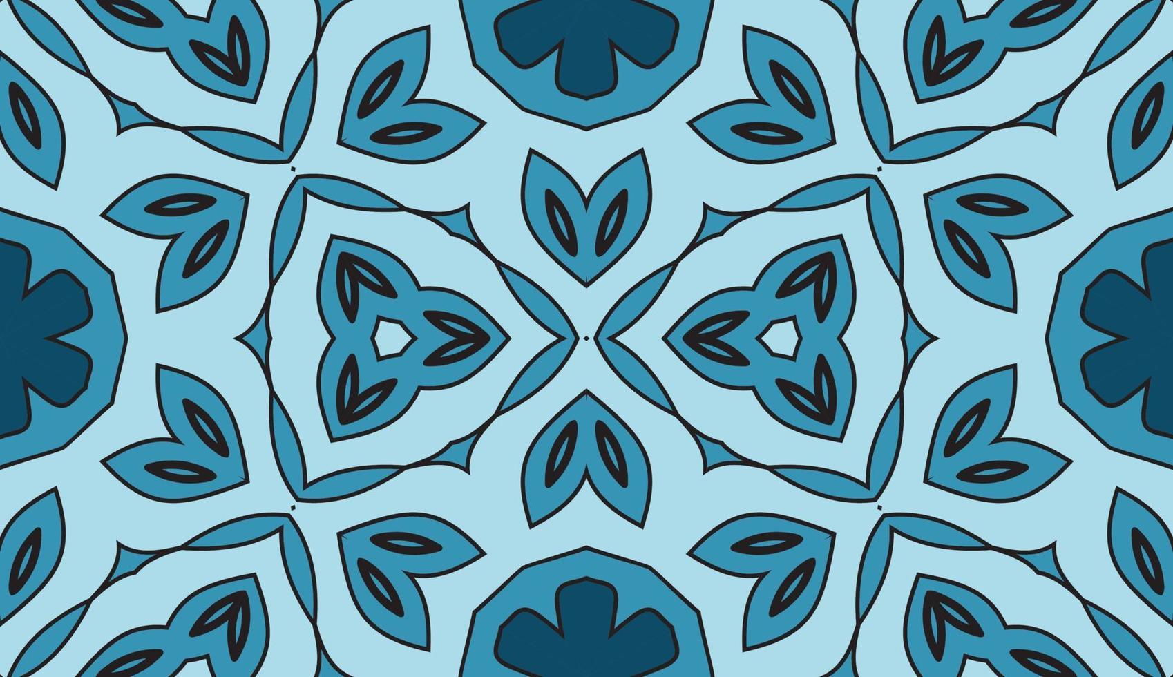 Abstract colorful doodle geometric flower seamless pattern. Floral background. Kaleidoscope mosaic, geo tile of thin line ornament. vector
