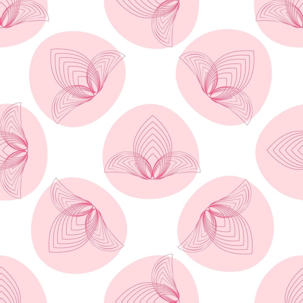 Seamless background with flowers of the lines. Infinity floral pattern. Natural background. vector