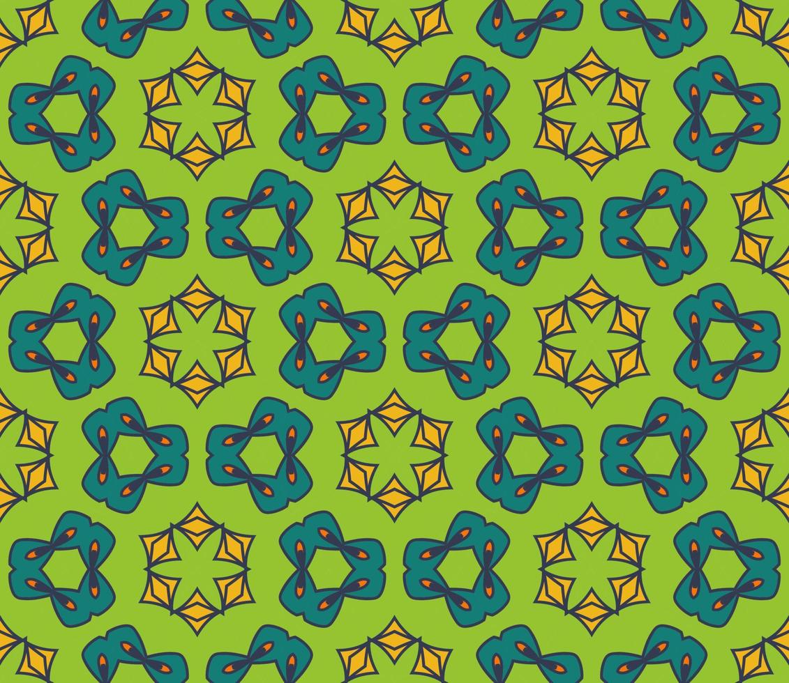 patrón sin costuras de flores geométricas de garabatos coloridos abstractos. fondo floral. mosaico de caleidoscopio, mosaico geo de adorno de línea delgada. vector