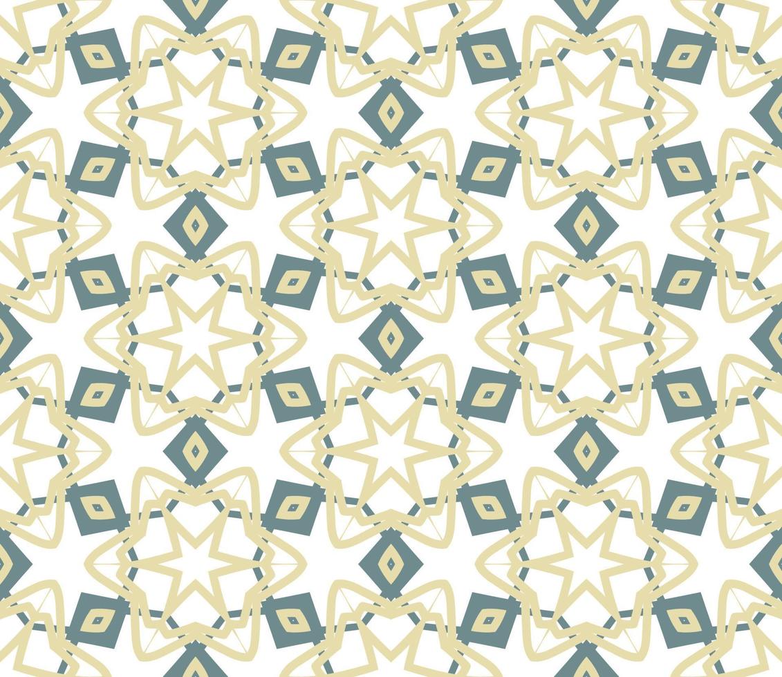 Abstract colorful doodle geometric flower seamless pattern. Floral background. Kaleidoscope mosaic, geo tile of thin line ornament. vector