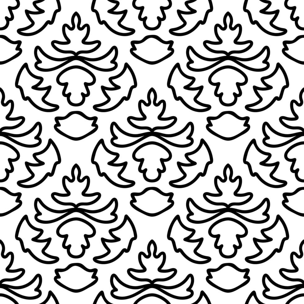 Colorful floral damask seamless pattern with curls, swirls. Curly background. vector