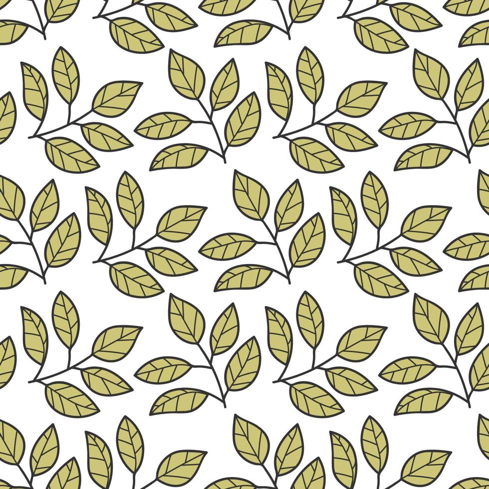 Floral seamless pattern with branches and leaves. vector