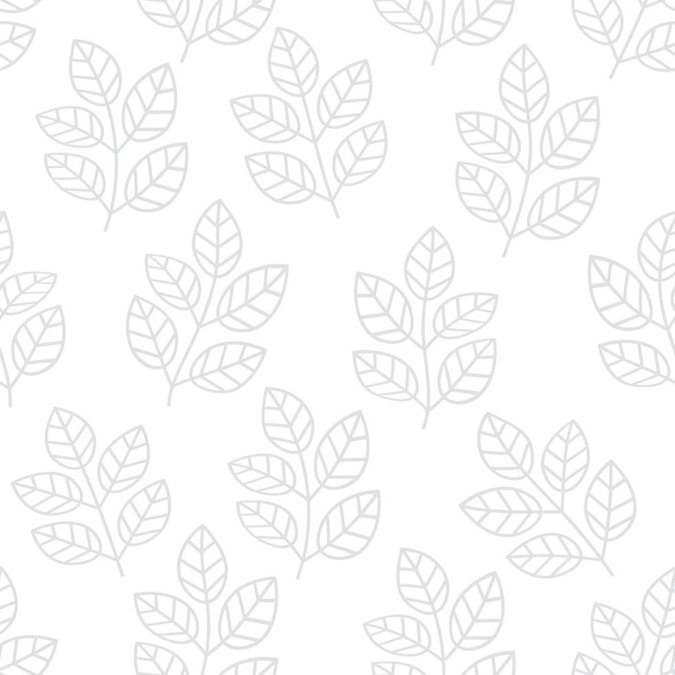 Thin line foliage seamless pattern. Floral background with branches and leaves. vector