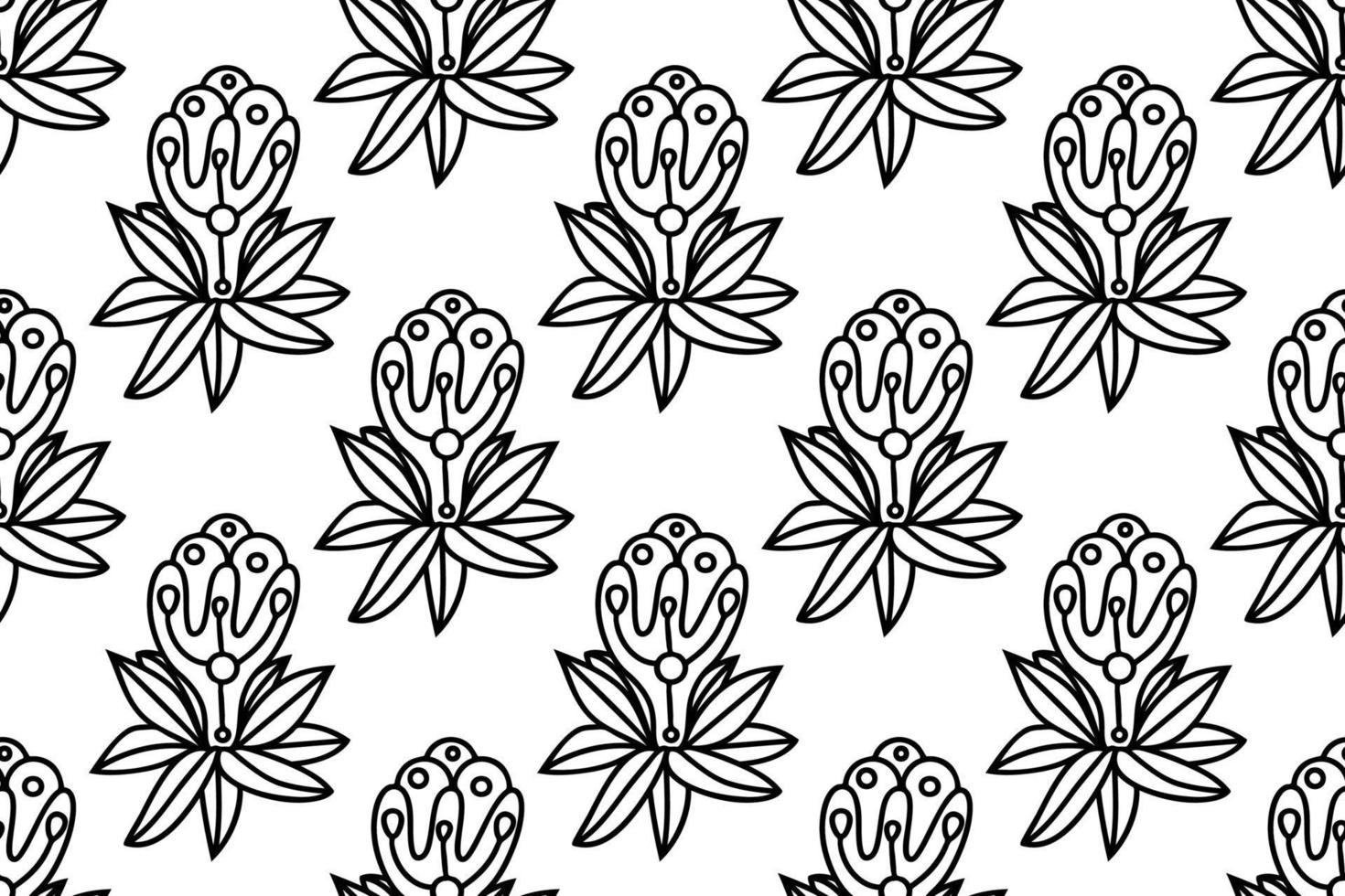 Fantasy tropical flowers. Floral seamless pattern. vector