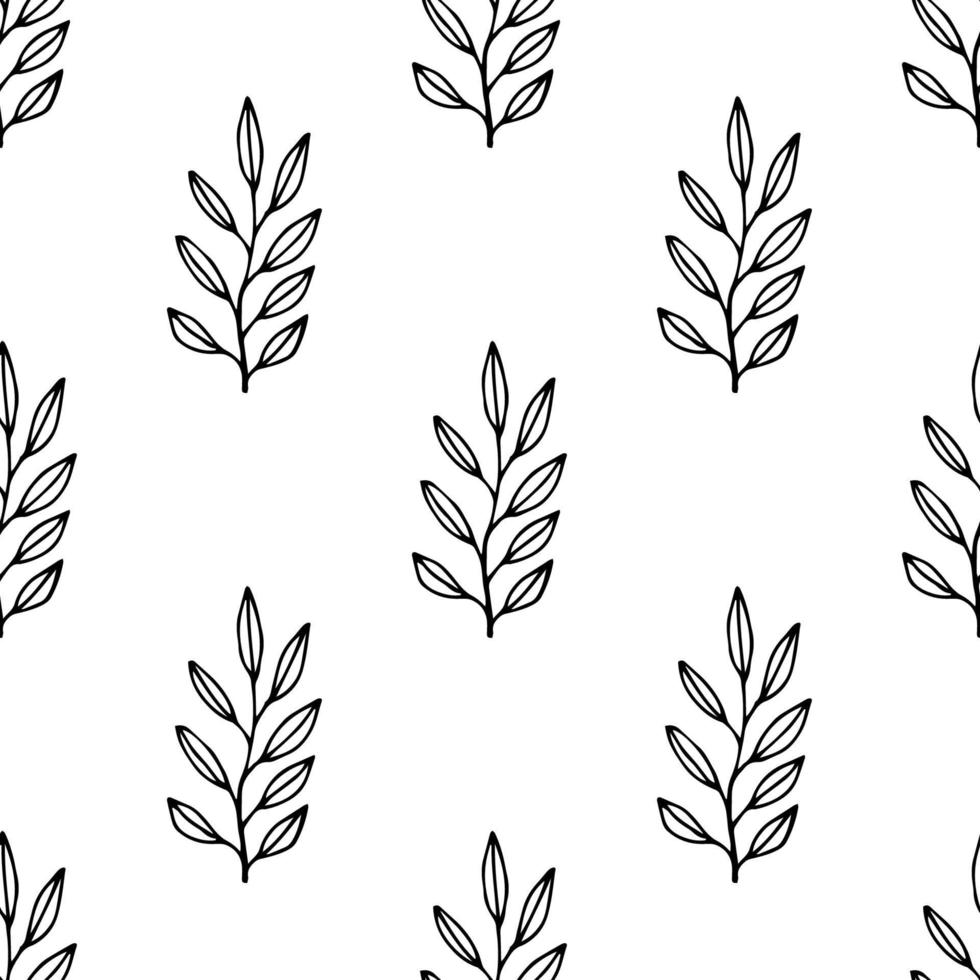 Tropical background with hand drawn palm leaves. Tropic seamless pattern. vector