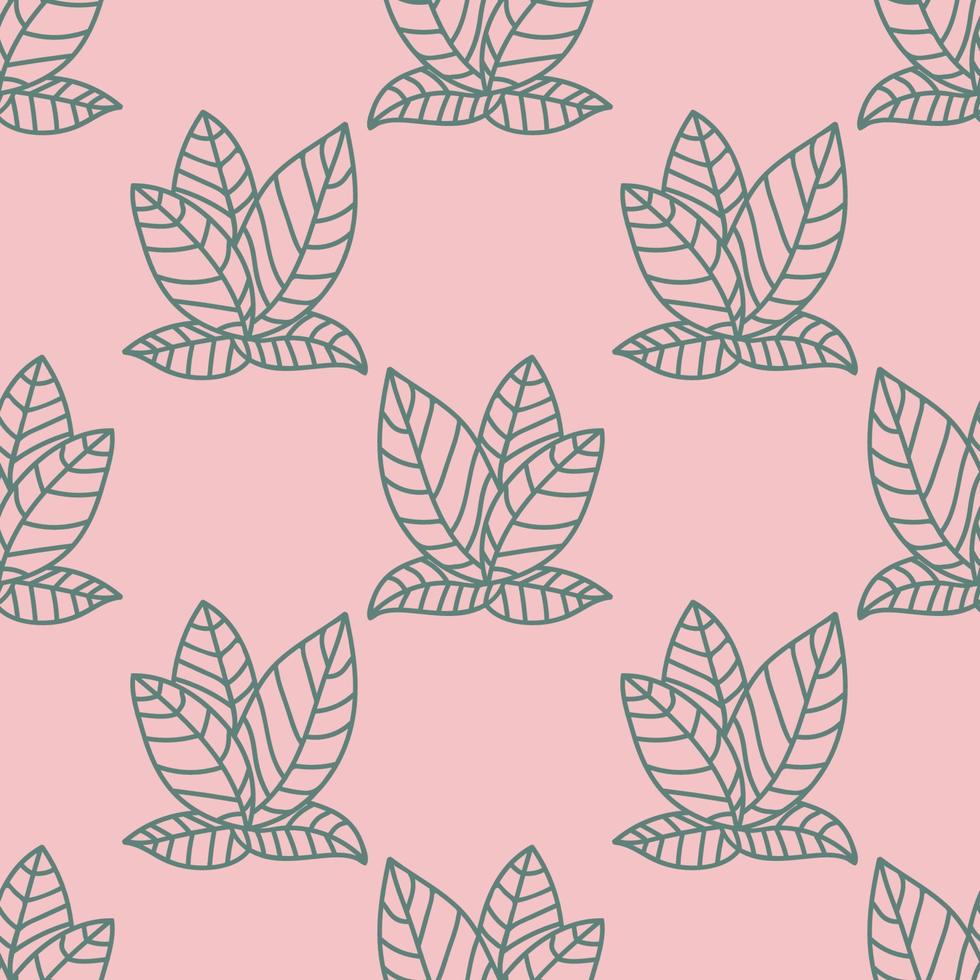 Abstract colorful doodle flower seamless pattern. Palm leaf  floral background. vector