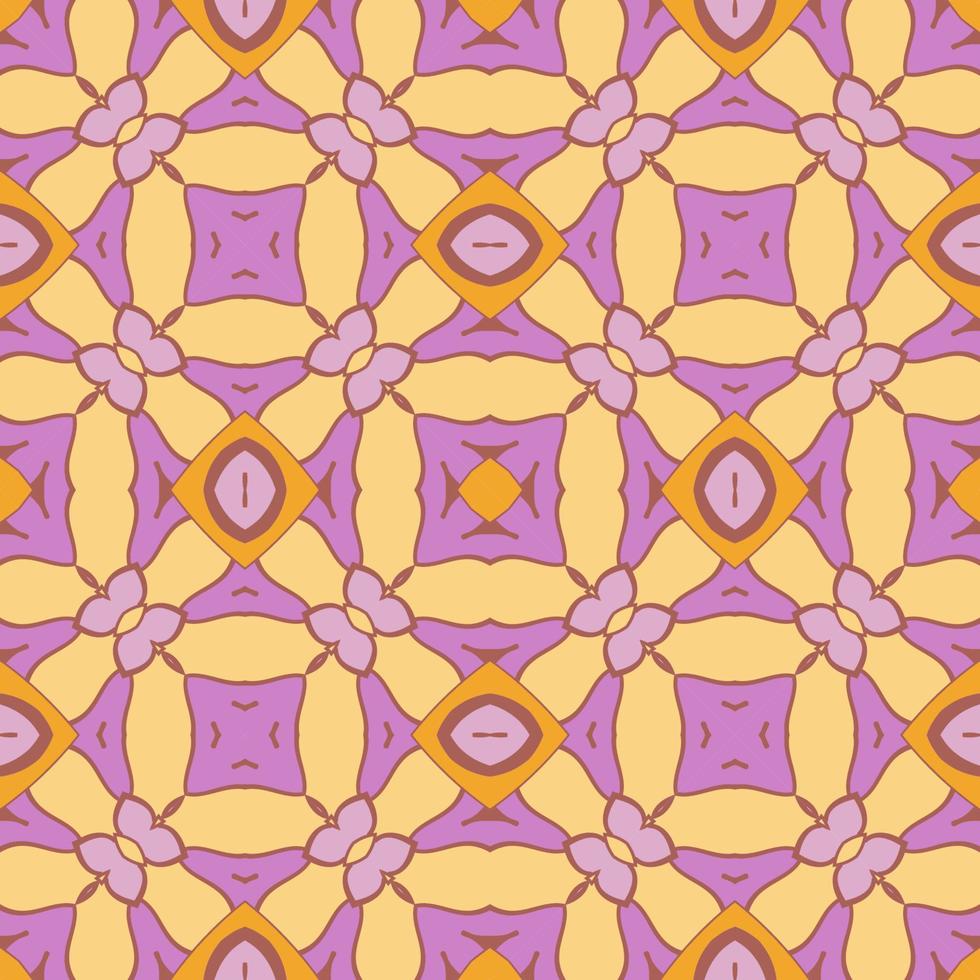 patrón sin costuras de flores geométricas de garabatos coloridos abstractos. fondo floral. mosaico de caleidoscopio, mosaico geo de adorno de línea delgada. vector