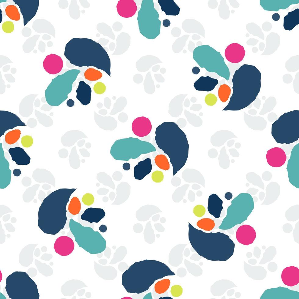 Abstract seamless pattern with colorful hand drawn strokes and drops vector