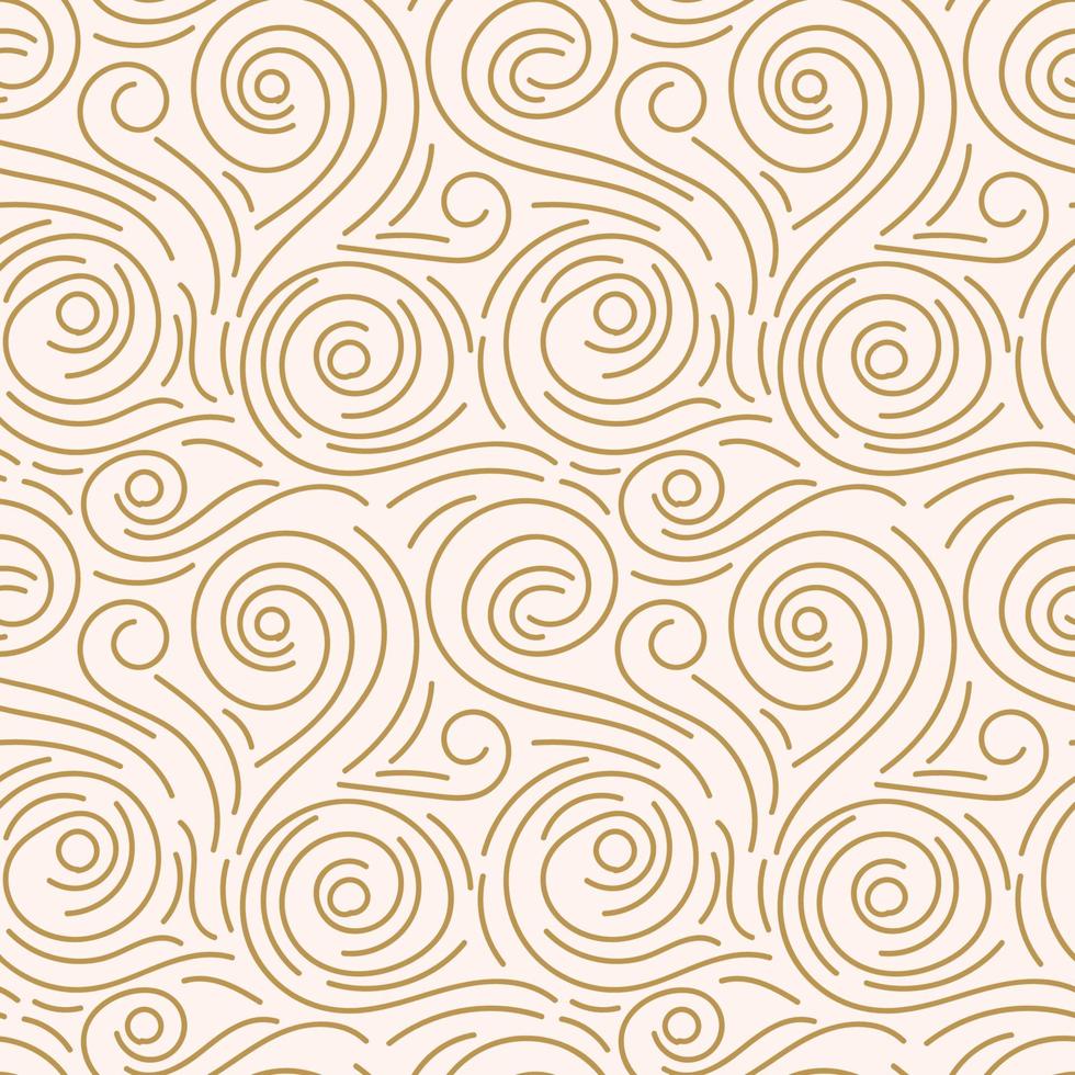 Abstract hand drawn doodle thin line wavy seamless pattern. Curly linear messy background. vector