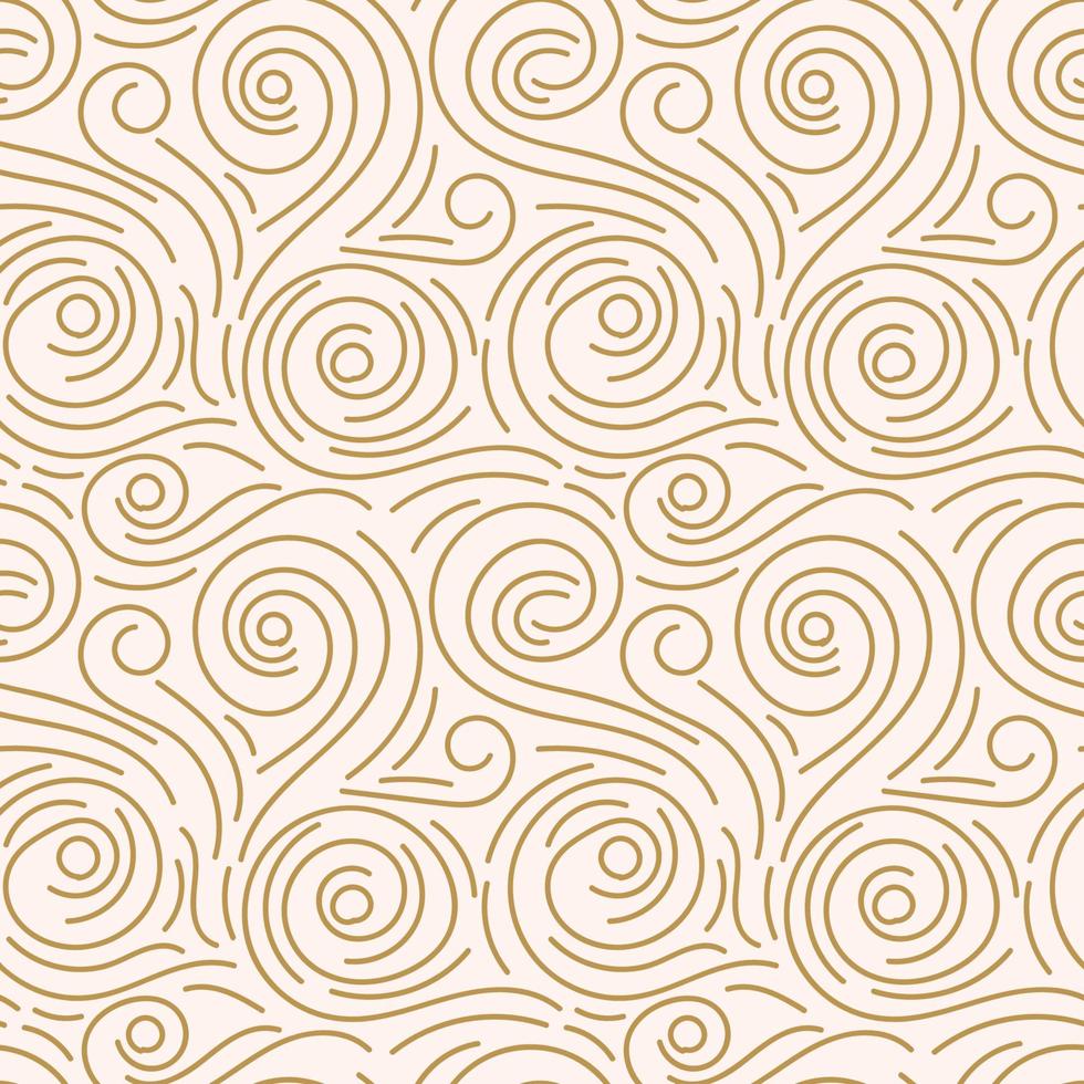 Abstract hand drawn doodle thin line wavy seamless pattern. Curly linear messy background. vector