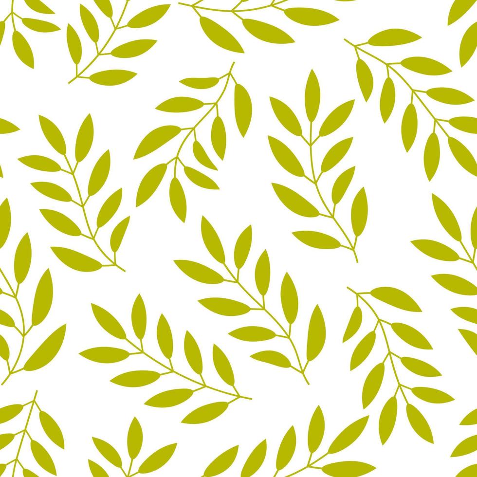 Floral seamless pattern with branches and leaves. vector