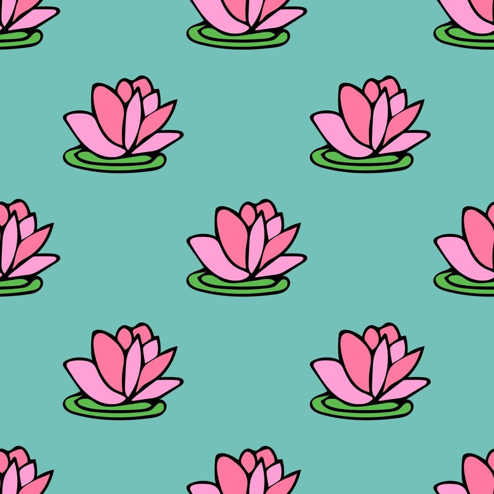 Floral background, lotus seamless pattern. vector
