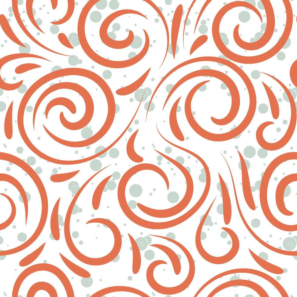 Abstract hand drawn doodle thin line wavy seamless pattern. Curly linear messy background. vector