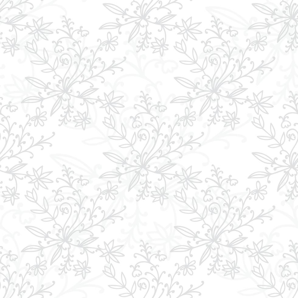 Floral damask seamless pattern with branches and flowers. vector