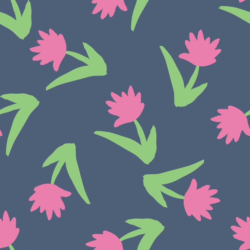 patrón sin costuras con flores dibujadas a mano. fondo de adorno floral. papel tapiz de flores de garabato. vector