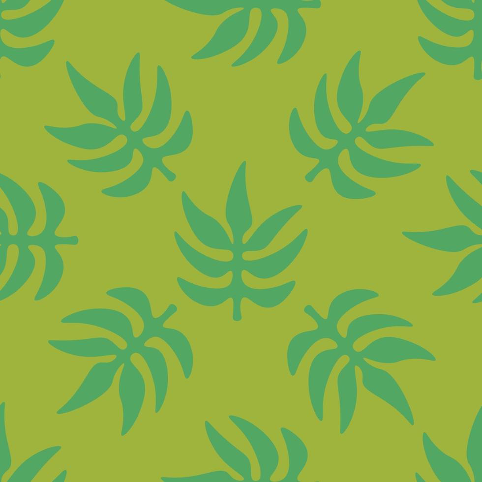 Tropical background with hand drawn palm leaves. Tropic seamless pattern. vector