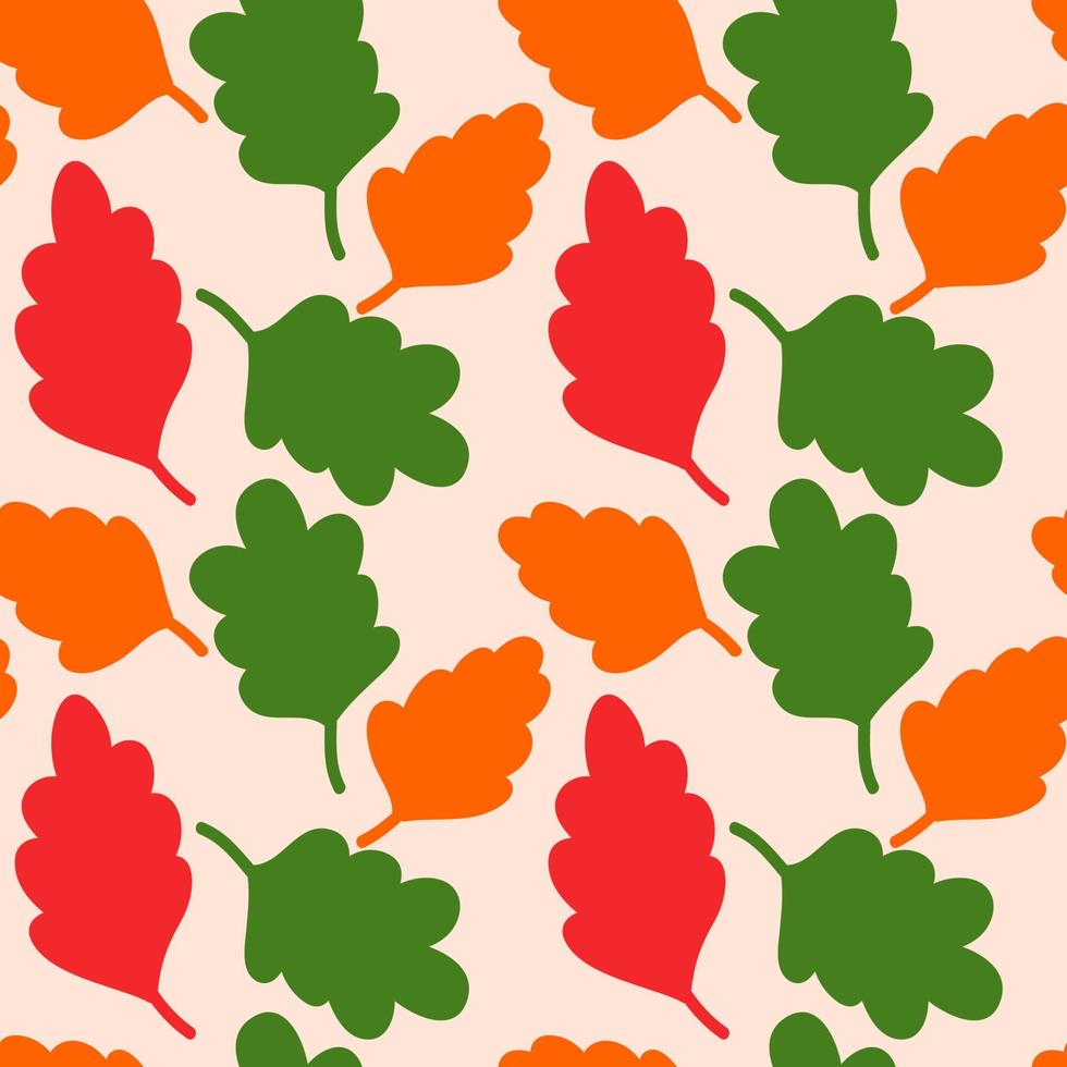 Forest background. Oak leaves seamless pattern. vector