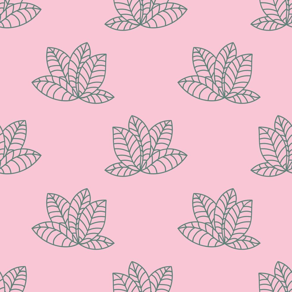 Abstract colorful doodle flower seamless pattern. Palm leaf  floral background. vector